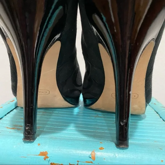 Coach Caya Signature Logo Allover Black 4” Pumps Heels Size 6 B - Picture 6 of 14
